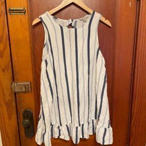 Navy & Light Blue Striped Babydoll Dress